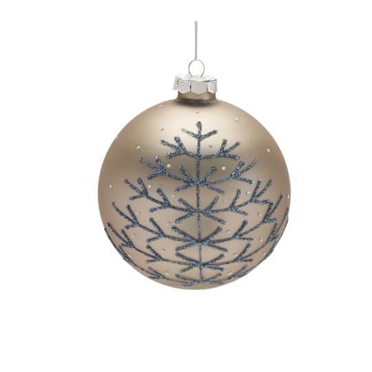 6ct. Champagne Glittered Mixed Ornaments